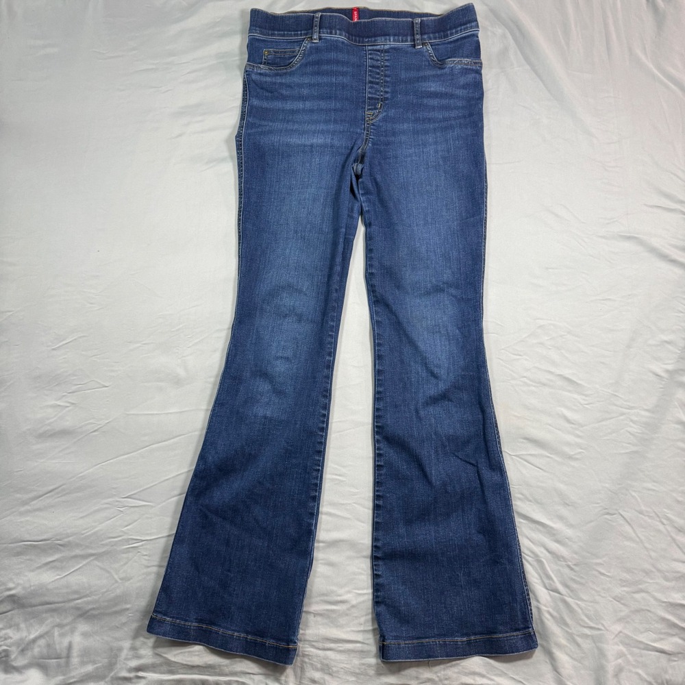 Spanx Women's SPANXshape EveryWear Pull-On Flare Jeans Sz XL Boho Blue Stretch